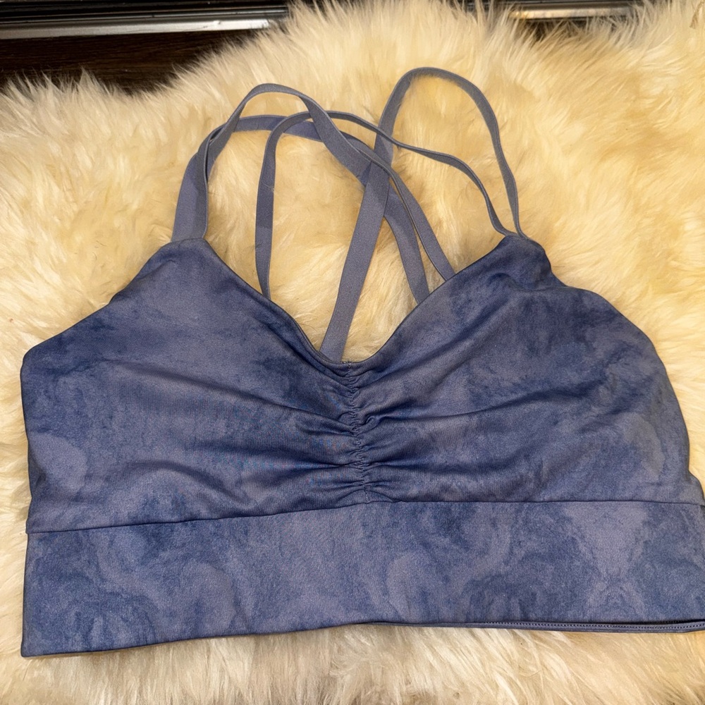 Stylish Blue Strappy Sports Bra